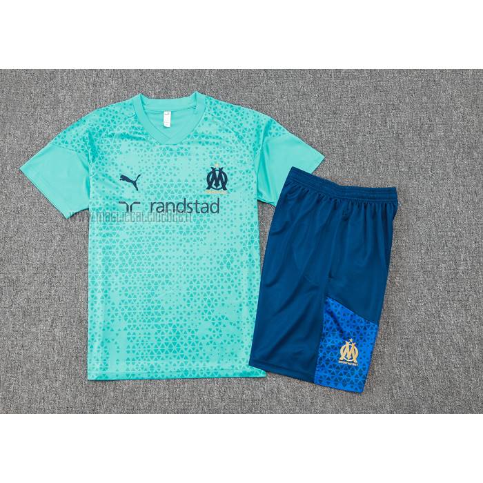 Tuta da Track del Olympique Marsiglia Manga Corta 2023-2024 Verde - Pantalon Corto